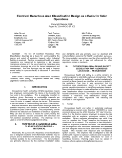 Electrical Hazardous Area Classification Design as a Basis for Safer