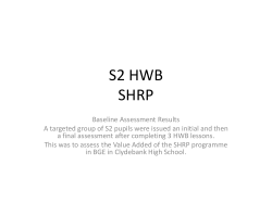 S2 HWB SHRP - Clydebank High School