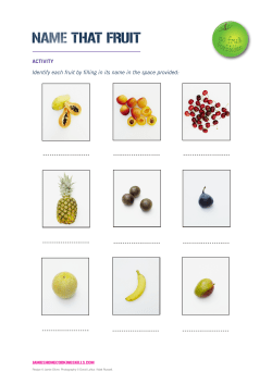 Identify each fruit by filling in its name in the space provided: