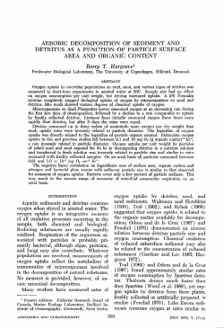 aerobic decomposition of sediment and detritus as a function of