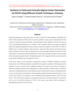 Synthesis of Patterned Vertically Aligned Carbon Nanotubes