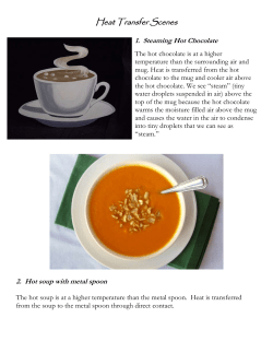 Heat Transfer Scenes 1. Steaming Hot Chocolate