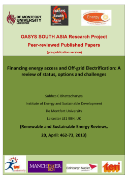 Financing energy access and Off-grid Electrification: A review of