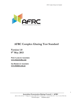 AFRC 200-02-1.0 AFRC Complex Glazing Test Standard