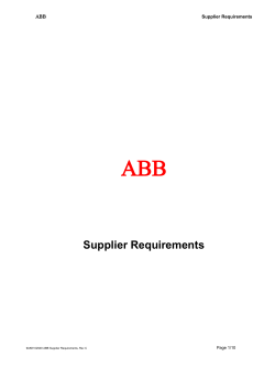 ABB Supplier Requirements