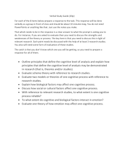 Notes for P3 cognitive presentations