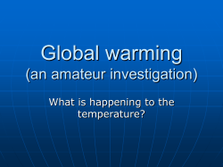 Global warming (an amature investigation)