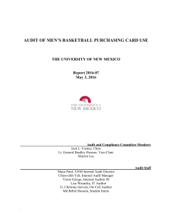 2016-07 Audit of Men`s Basketball Purchasing Card Use