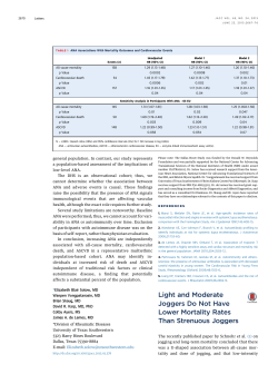 Light and Moderate Joggers Do Not Have Lower Mortality
