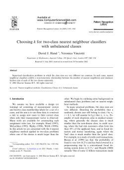 Choosing k for two-class nearest neighbour classifiers with