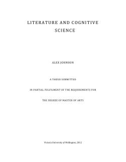 literature and cognitive science - VUW research archive