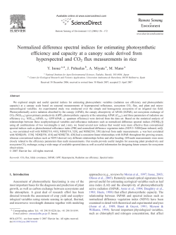 Normalized difference spectral indices for estimating