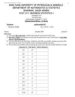 Question One - KFUPM AISYS