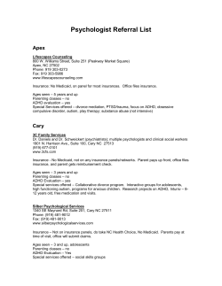 Psychologist Referral List