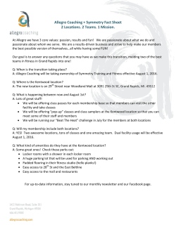 Allegro Coaching + Symmetry Fact Sheet 2 Locations. 2 Teams. 1