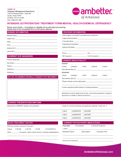 Intensive Outpatient/Day Treatment Form for Mental Health