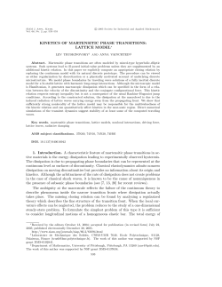 KINETICS OF MARTENSITIC PHASE TRANSITIONS: LATTICE