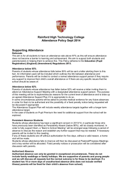 Attendance Policy - Rainford High Technology College