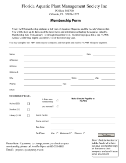 Membership Form - Florida Aquatic Plant Management Society