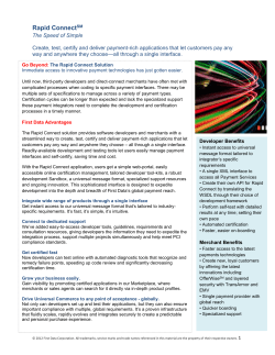 First Data&reg; Rapid Connect SM Solution