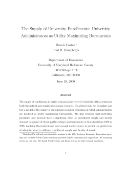University Administrators as Utility Maximizing Bureaucrats