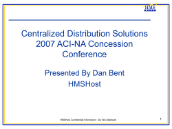 US Foodservice/HMSHost Business Review