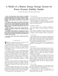 A Model of a Battery Energy Storage System for