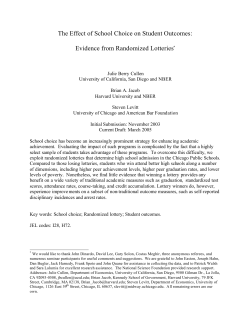 The Effect of School Choice on Student Outcomes: Evidence from