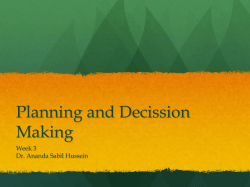 Planning and Decission Making