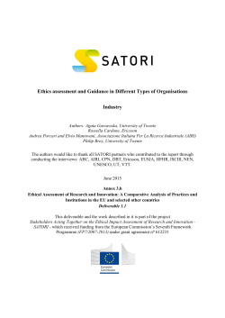 Ethics assessment and Guidance in Different Types of Organisations