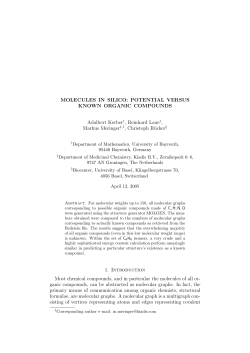 MOLECULES IN SILICO: POTENTIAL VERSUS KNOWN ORGANIC