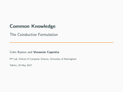 Common Knowledge - The Coinductive Formulation