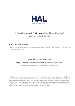 Is Self-Reported Risk Aversion Time Varying? - HAL