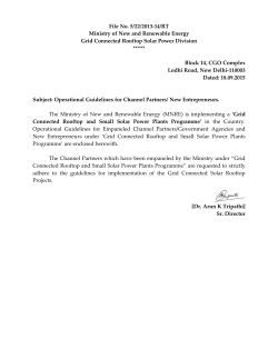 File No. 5/22/2013-14/RT Ministry of New and Renewable Energy