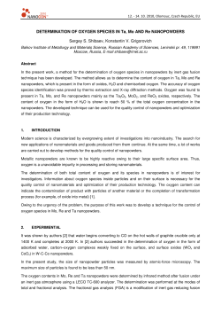 DETERMINATION OF OXYGEN SPECIES IN Ta, Mo