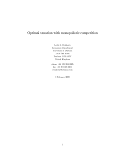 Optimal taxation with monopolistic competition