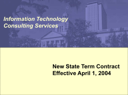 Information Technology Consulting Services Functional Project Areas