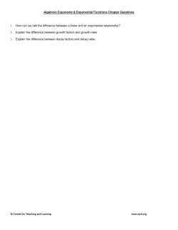 Exponential Functions Classwork and Homework