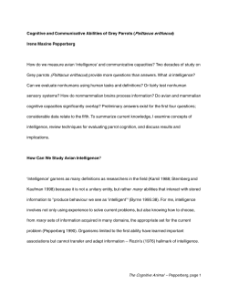 Cognitive and Communicative Abilities of Grey Parrots (Psittacus