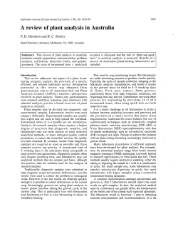A review of plant analysis in Australia