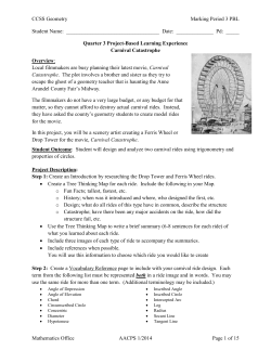 CCSS Geometry Marking Period 3 PBL Student Name: Date: Pd