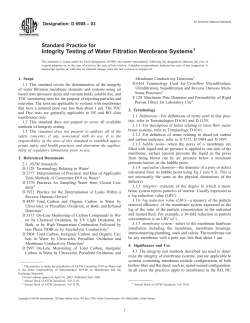 Integrity Testing of Water Filtration Membrane