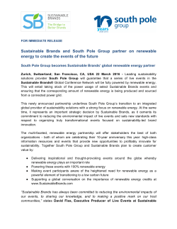 Sustainable Brands and South Pole Group partner on renewable