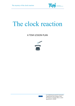 The clock reaction - Weizmann Institute of Science