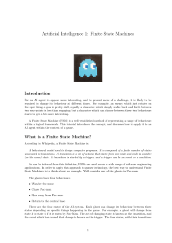 Artificial Intelligence 1: Finite State Machines