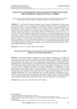effect of concentration and n:k ratio in nutrient solution for