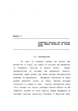 laboratory bioassay for assessing algal growth