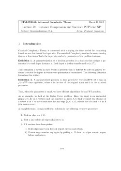 Instance Compression and Succinct PCP`s for NP 1 Introduction