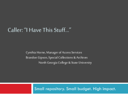 Caller: *I Have This Stuff - University System of Georgia