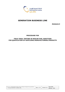 Procedure of Boiler Fuel Additives Field Trial Testing (As Required)